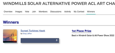 1st Place Win WINDMILLS SOLAR ALTERNATIVE POWER 2022